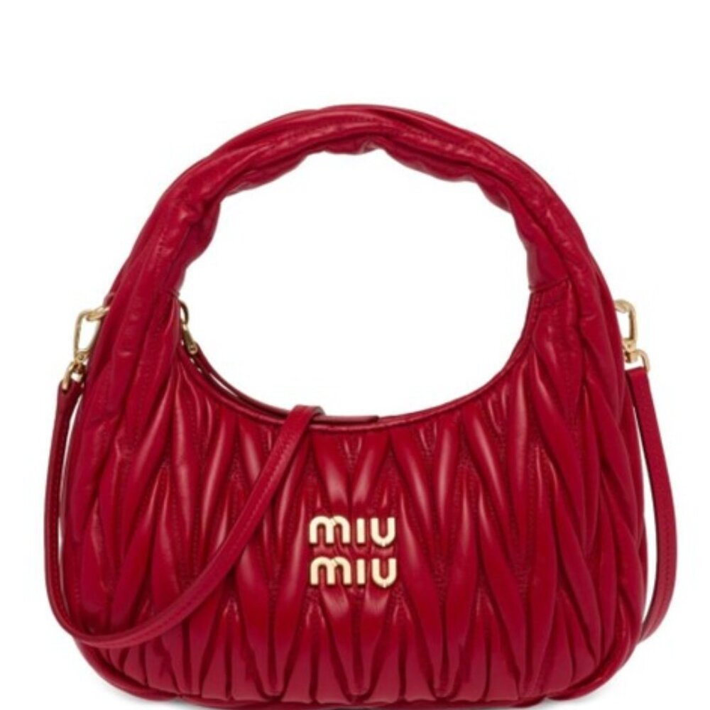 Miu Miu Wander Matelassé Nappa Leather Hobo Mini-bag